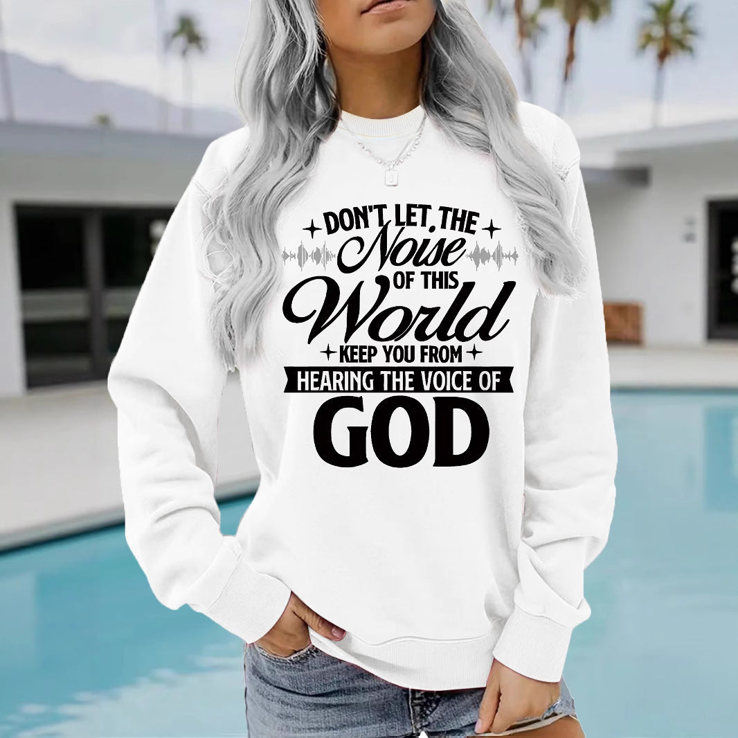 Voice of God Inspirational Printed Casual Loose Hoodie