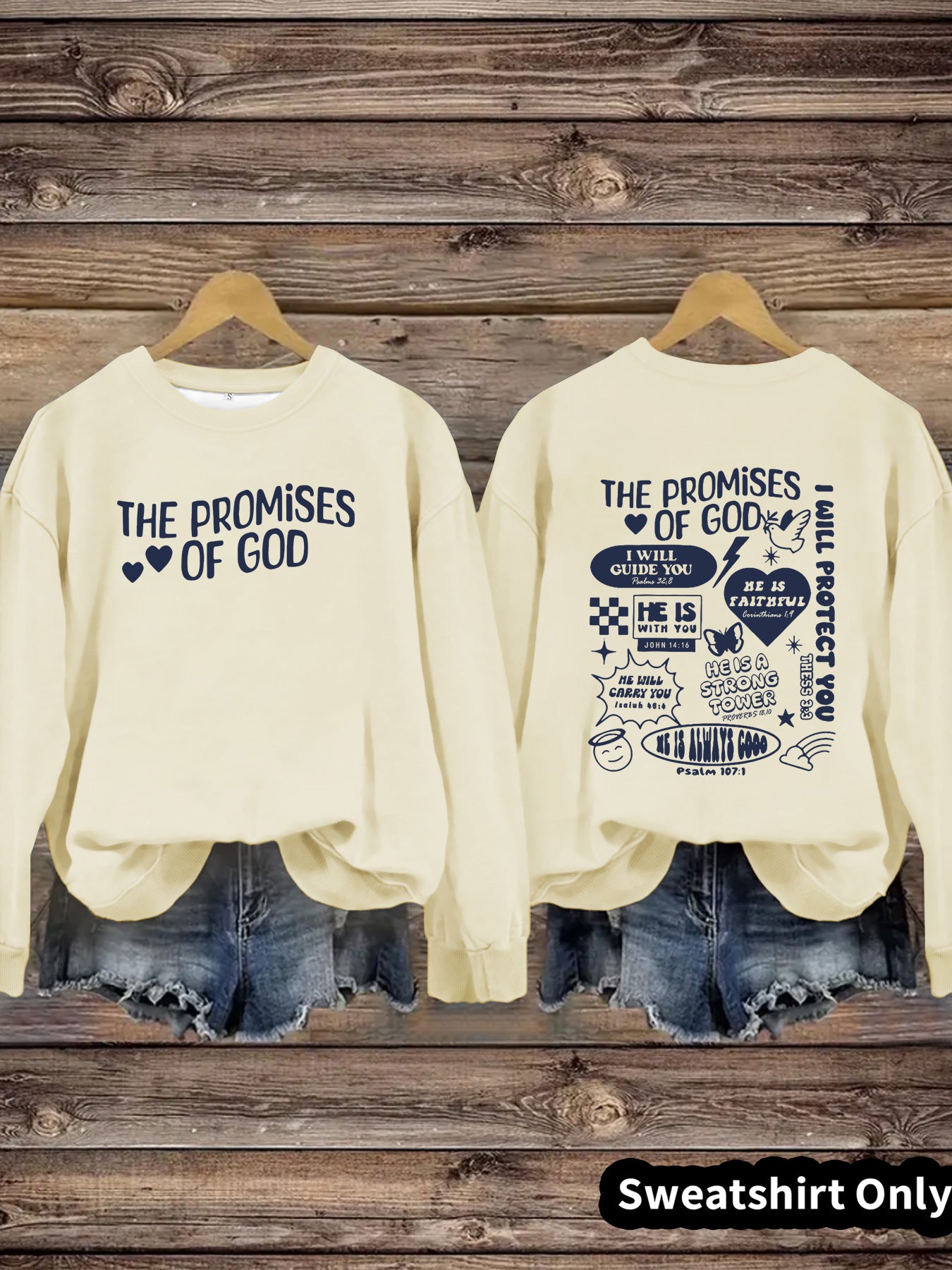 Round neck THE PROMIS OF GOD pullover sweatshirt sweatshirt