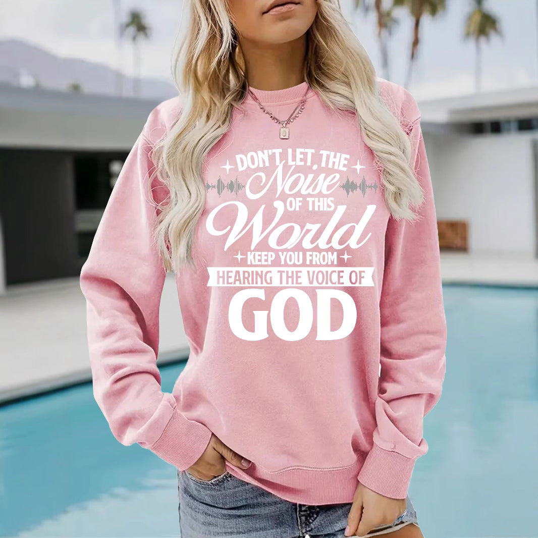 Voice of God Inspirational Printed Casual Loose Hoodie