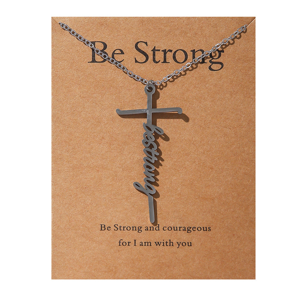 Faith Religious Stainless Steel Cross Collarbone Chain Sweater Chain