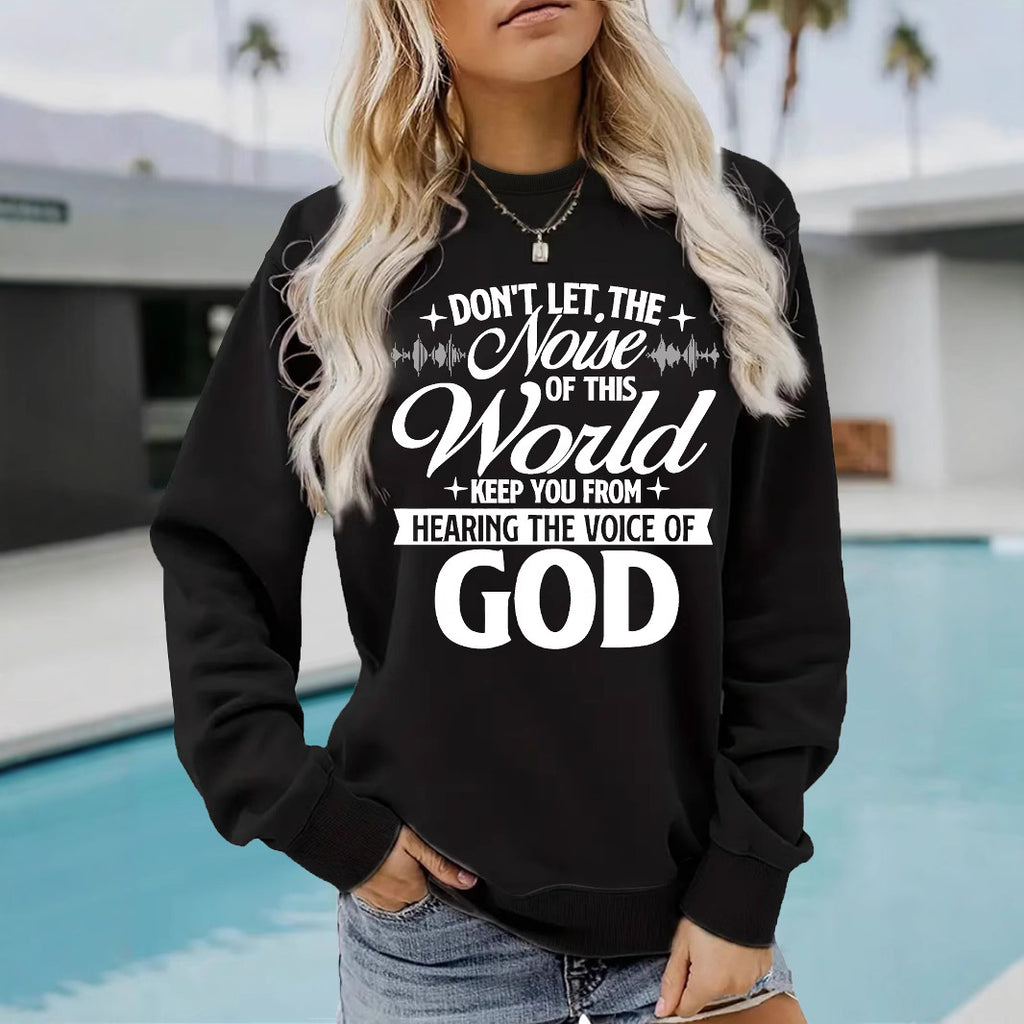 Voice of God Inspirational Printed Casual Loose Hoodie