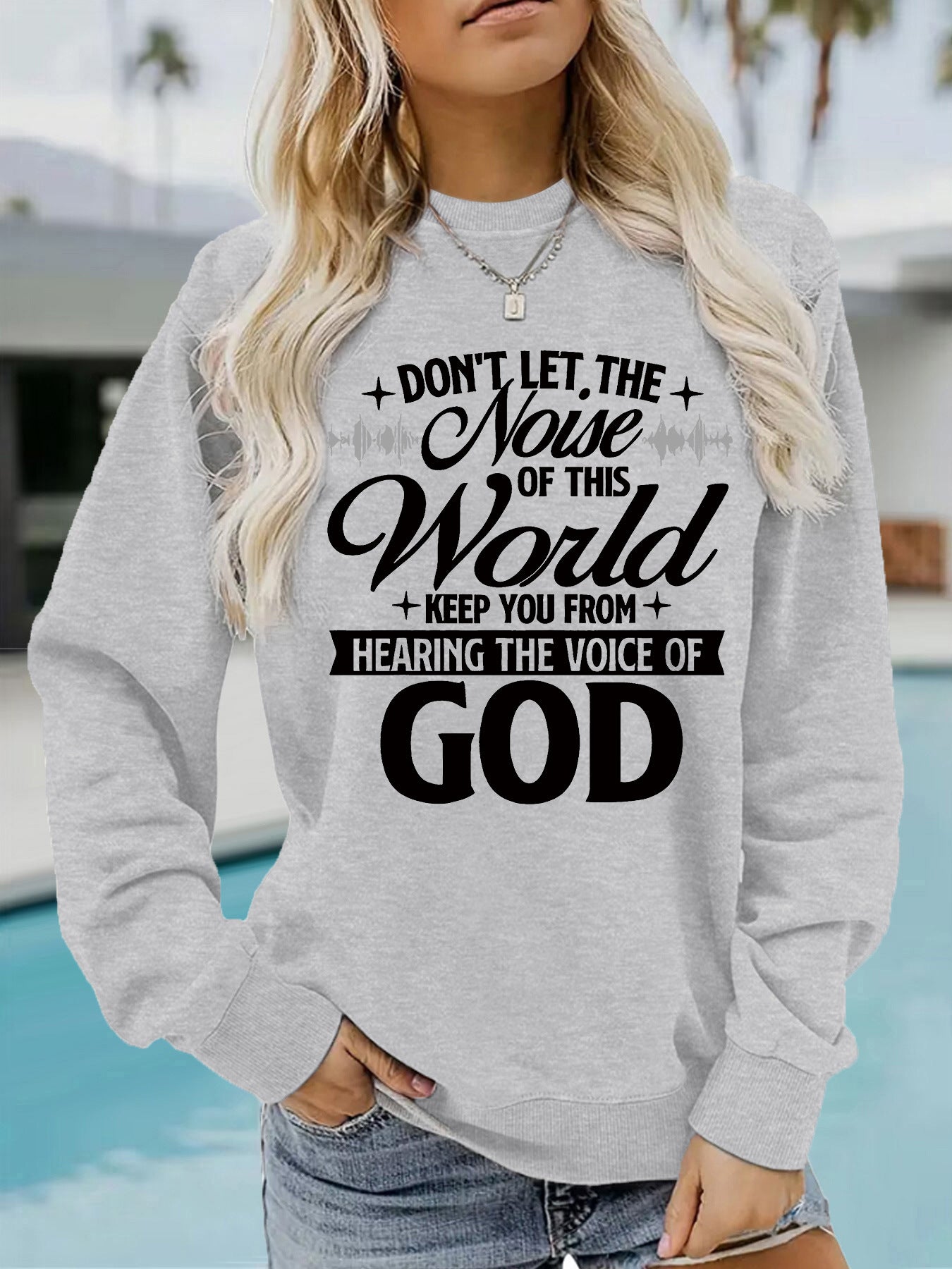 Voice of God Inspirational Printed Casual Loose Hoodie