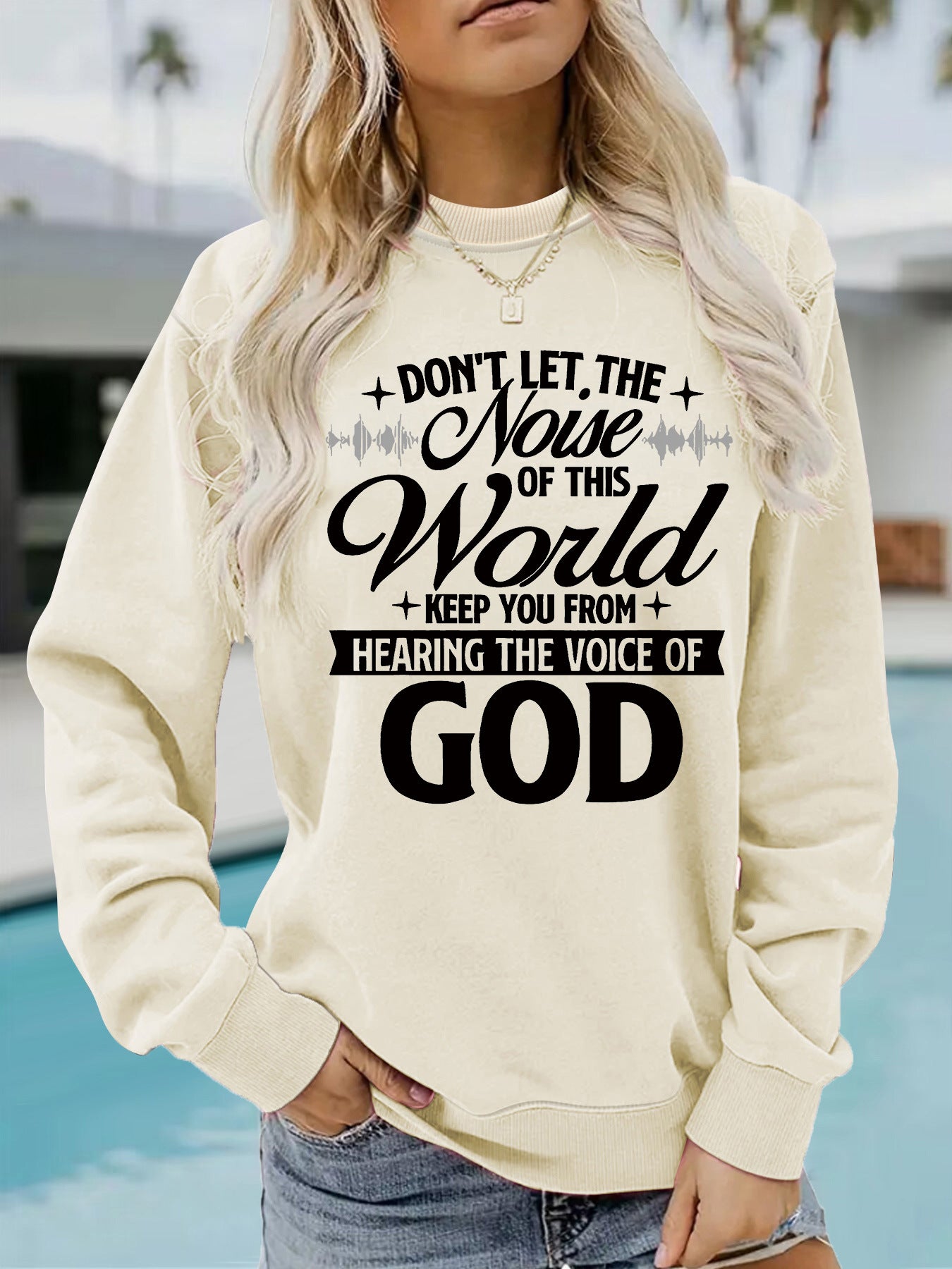 Voice of God Inspirational Printed Casual Loose Hoodie