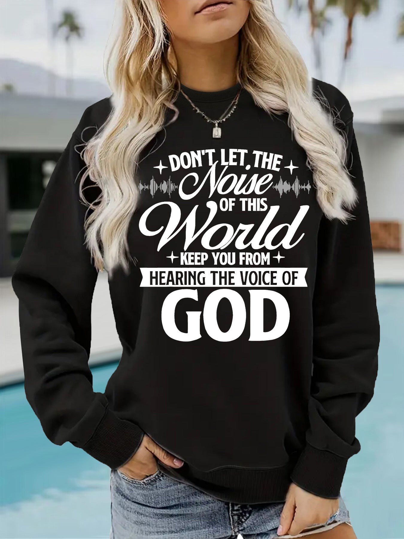 Voice of God Inspirational Printed Casual Loose Hoodie