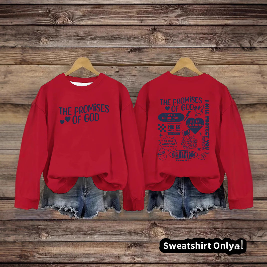 Round neck THE PROMIS OF GOD pullover sweatshirt sweatshirt