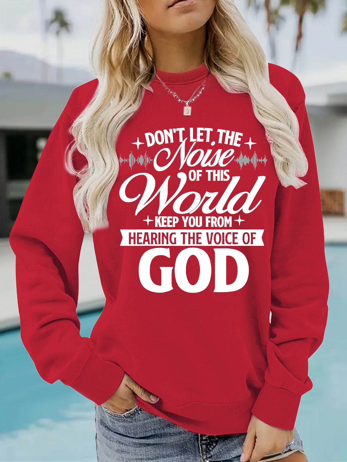 Voice of God Inspirational Printed Casual Loose Hoodie