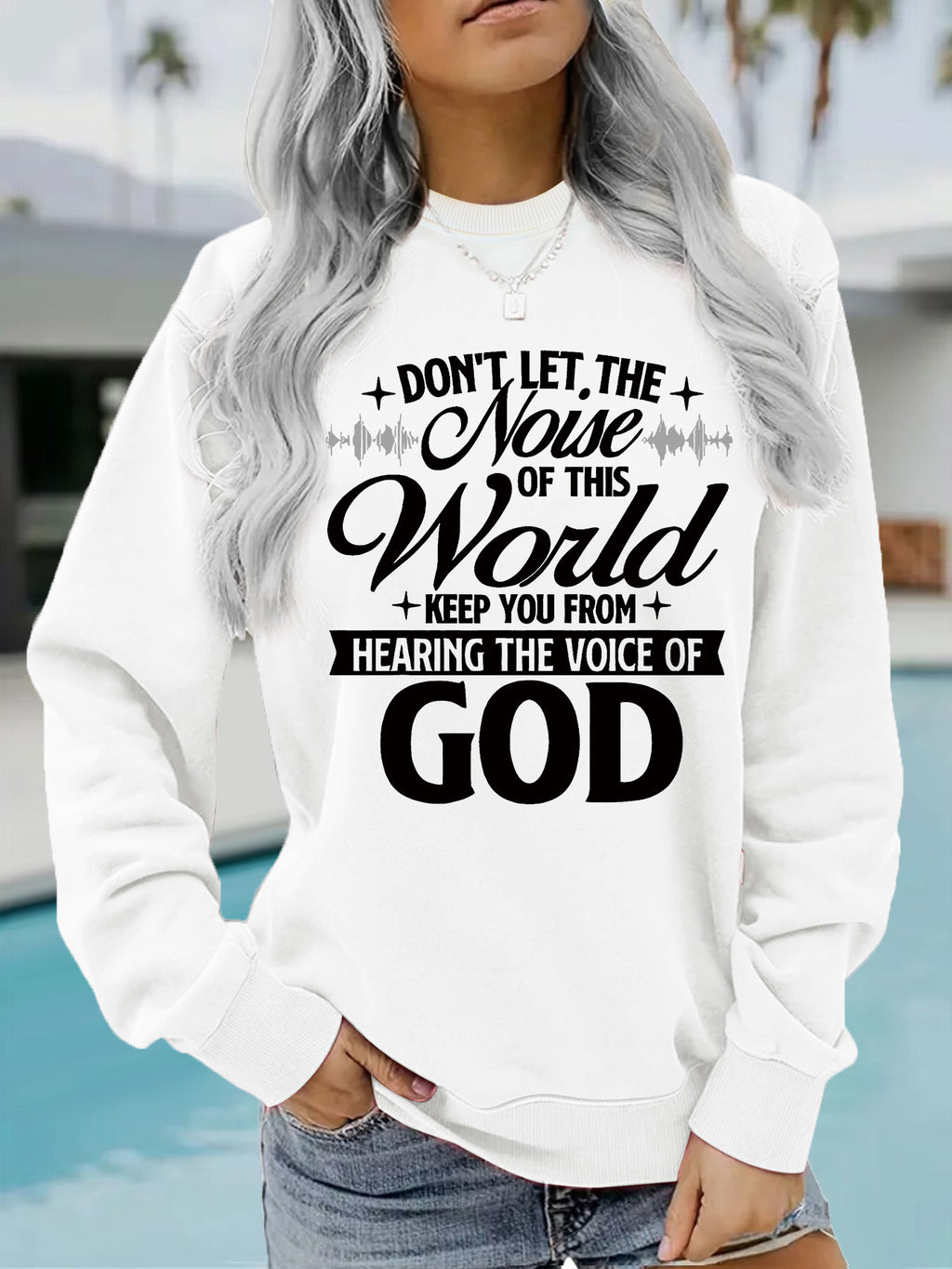 Voice of God Inspirational Printed Casual Loose Hoodie