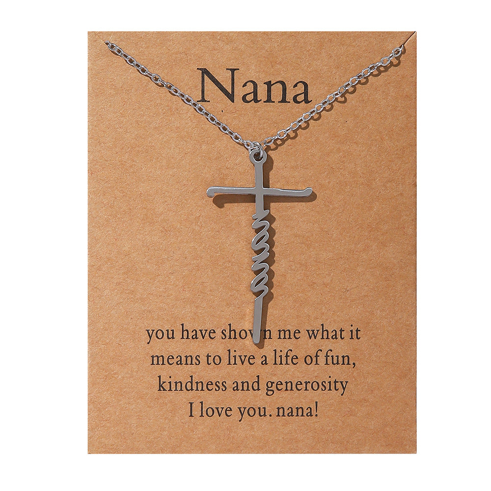 Faith Religious Stainless Steel Cross Collarbone Chain Sweater Chain