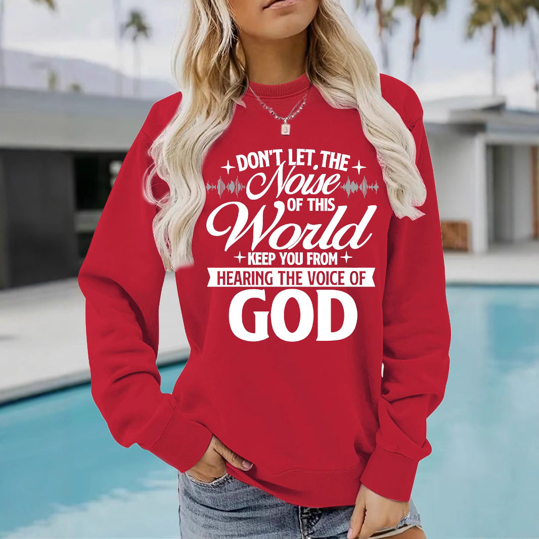 Voice of God Inspirational Printed Casual Loose Hoodie