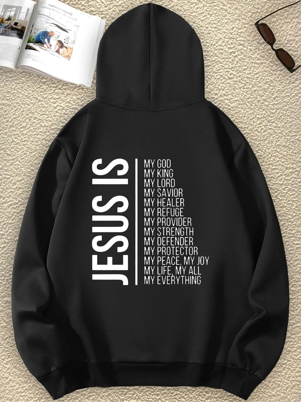 JESUS Fashion Interesting Letter Graphic Print Sweatshirt Print Pullover Hoodie For Women Casual Fashion Casual HipHop Harajuku