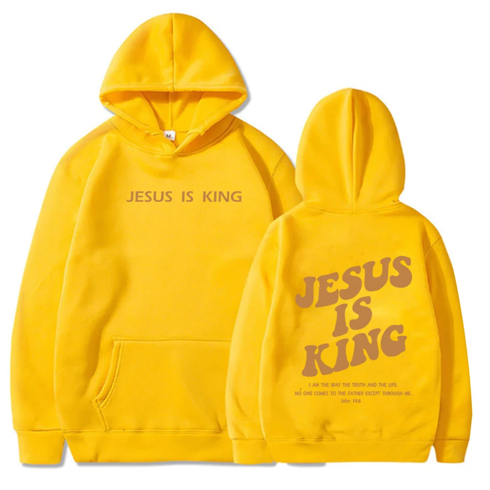 Jesus Is King Hoodie Christian Faith Sweatshirt Jesus Saves Man Woman  Pullover Tops Streetwear