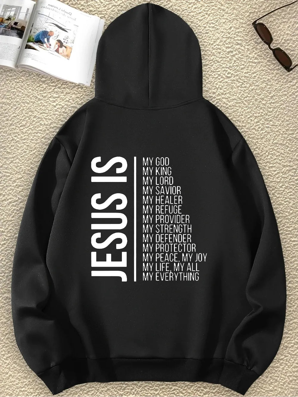JESUS Fashion Interesting Letter Graphic Print Sweatshirt Print Pullover Hoodie For Women Casual Fashion Casual HipHop Harajuku