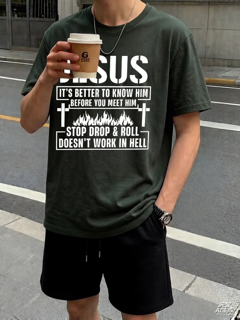 You Need To Understand Jesus Prints Beach Breathable Pants Man'S Sets Summer Simple Sport Clothes Cotton Commute O-Neck T-Shirt