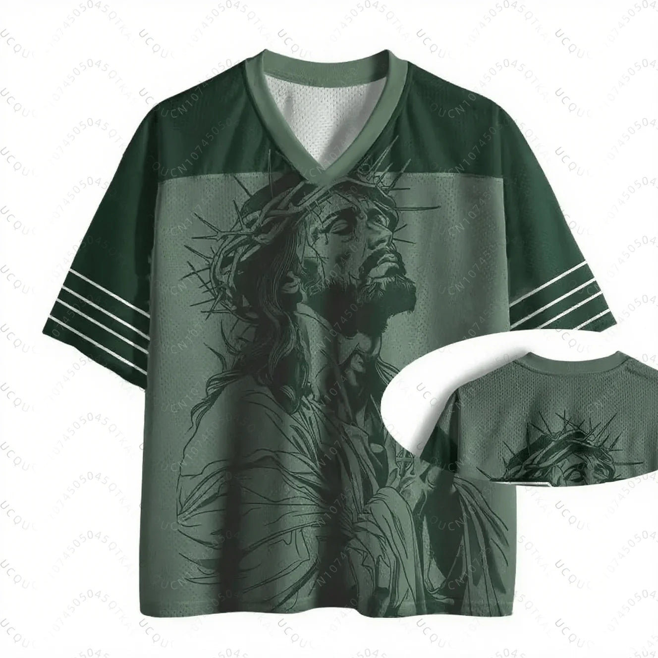 2025 Praying Christian Jesus Pattern Printed Street Wear T-Shirt Summer Men's Fashion Hip Hop Casual Jersey Short Sleeve T2k Top