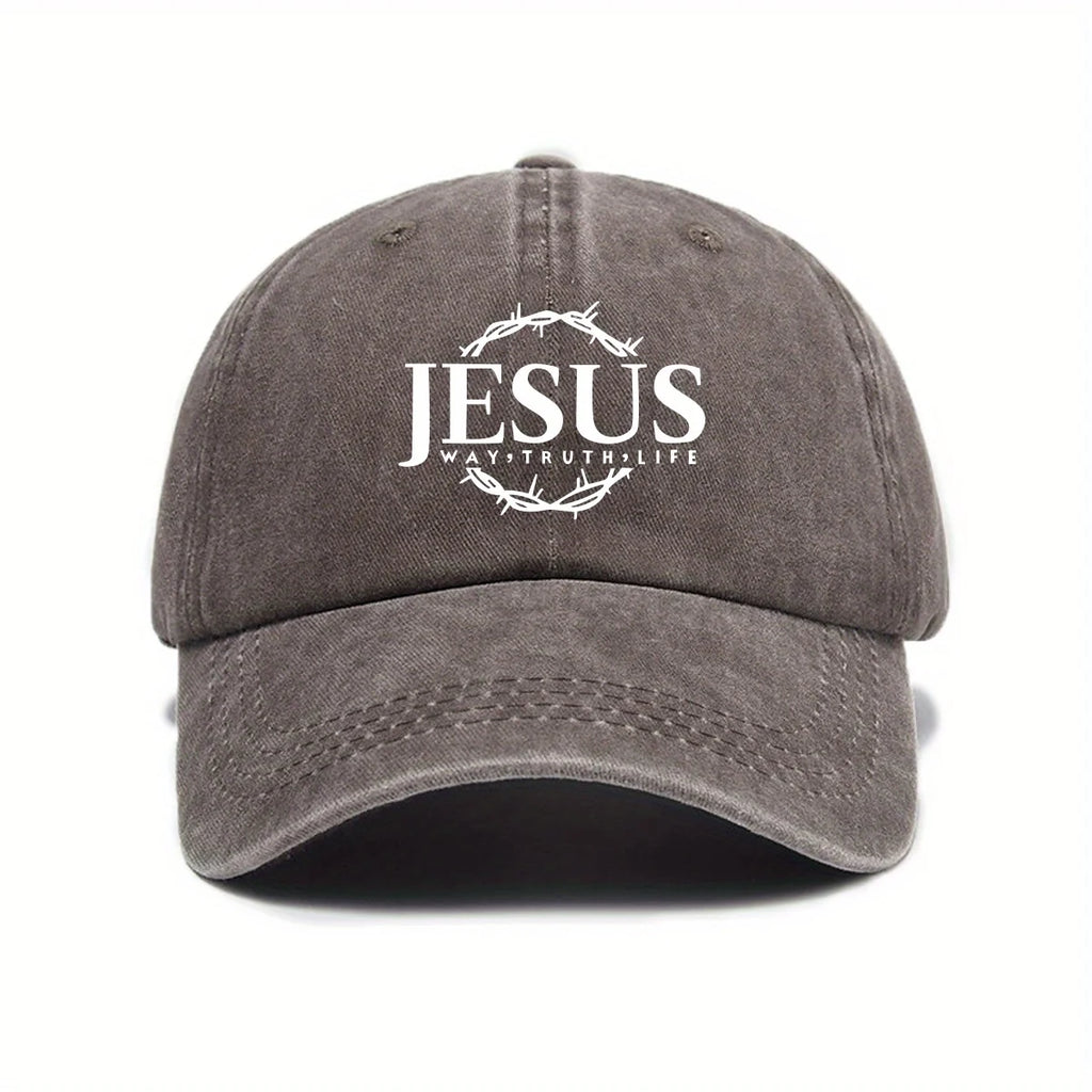 Adjustable baseball caps for men and women, Jesus wreath design, urban street style suitable for leisure and outdoor activities
