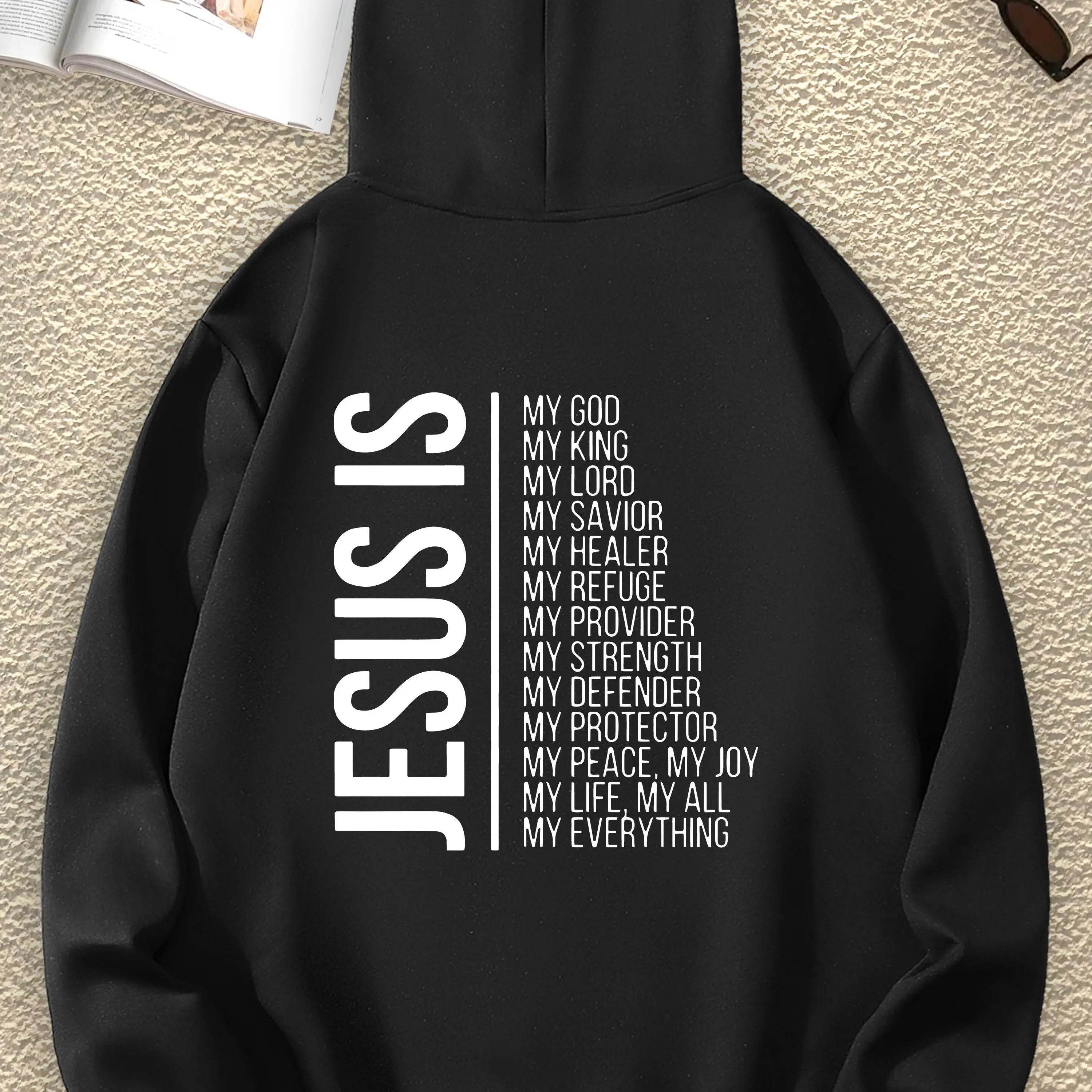 JESUS Fashion Interesting Letter Graphic Print Sweatshirt Print Pullover Hoodie For Women Casual Fashion Casual HipHop Harajuku