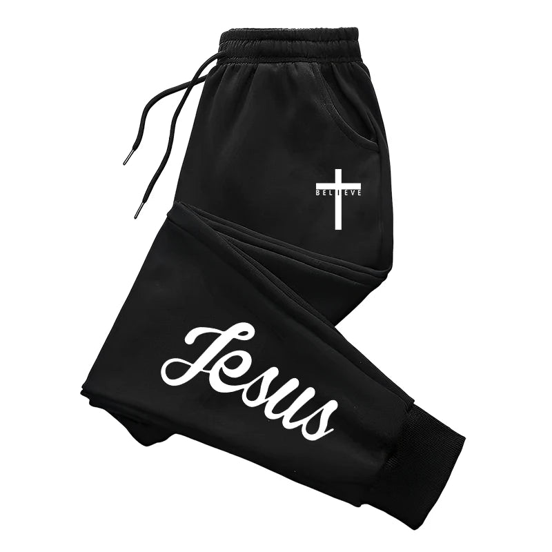 Jesus Christ Style Hoodies and Sweatpants Autumn Winter Daily Casual Sporty Jogging Suit Cross Tracksuit High Quality Men's Set