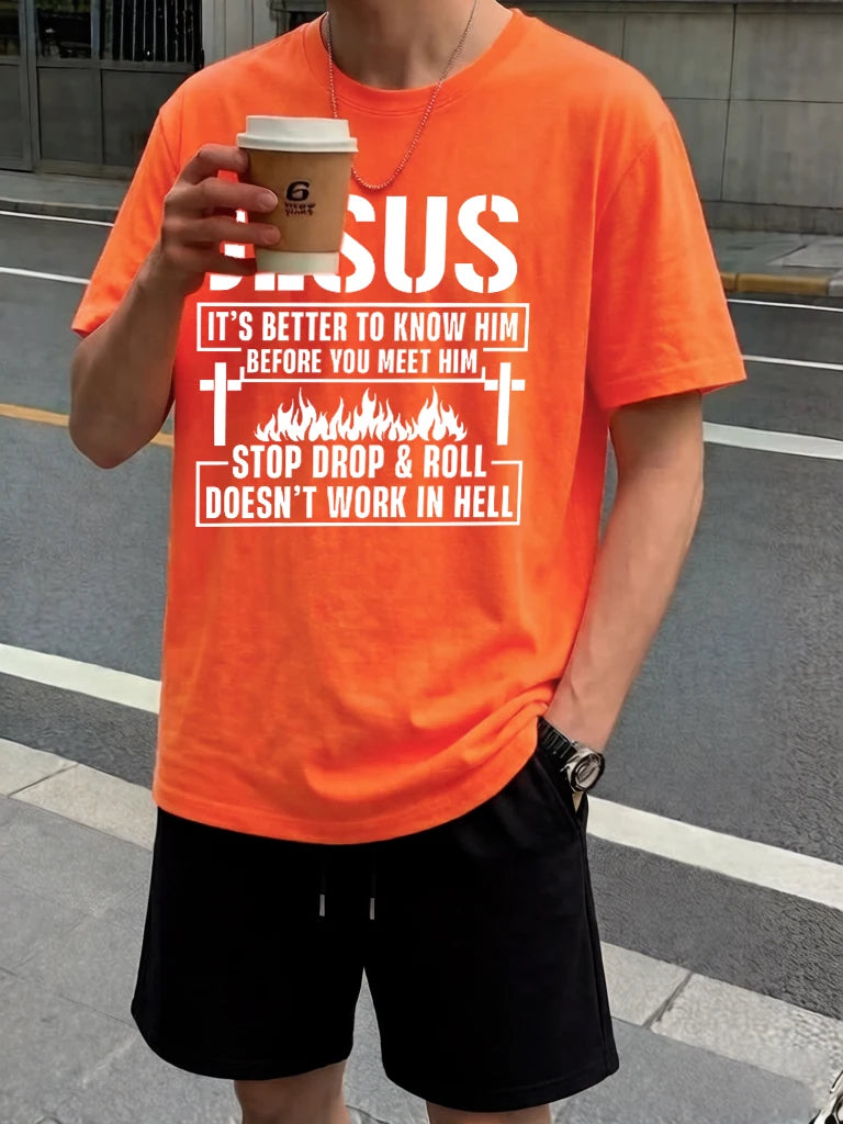 You Need To Understand Jesus Prints Beach Breathable Pants Man'S Sets Summer Simple Sport Clothes Cotton Commute O-Neck T-Shirt