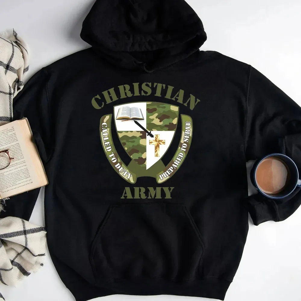 Christian Army Hoodie Men's and Women's Fashion Long Sleeve Hooded Sweatshirt Pullover Tops Streetwear Sportswear Women Clothing