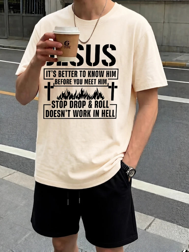 You Need To Understand Jesus Prints Beach Breathable Pants Man'S Sets Summer Simple Sport Clothes Cotton Commute O-Neck T-Shirt