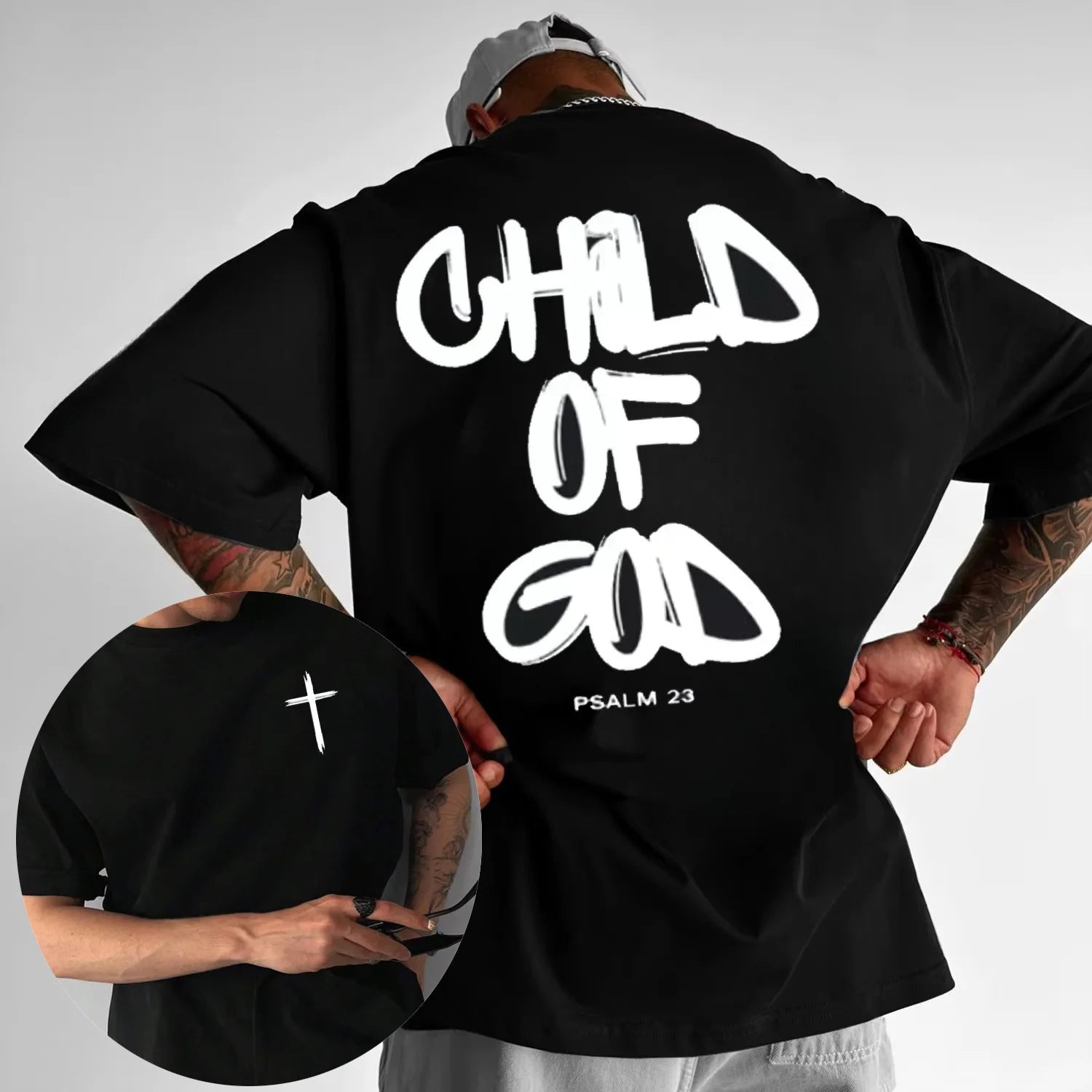 Food of God Bible Christian Jesus Pattern Printed T-shirt Men's Cotton Loose Casual High Quality Street Wear