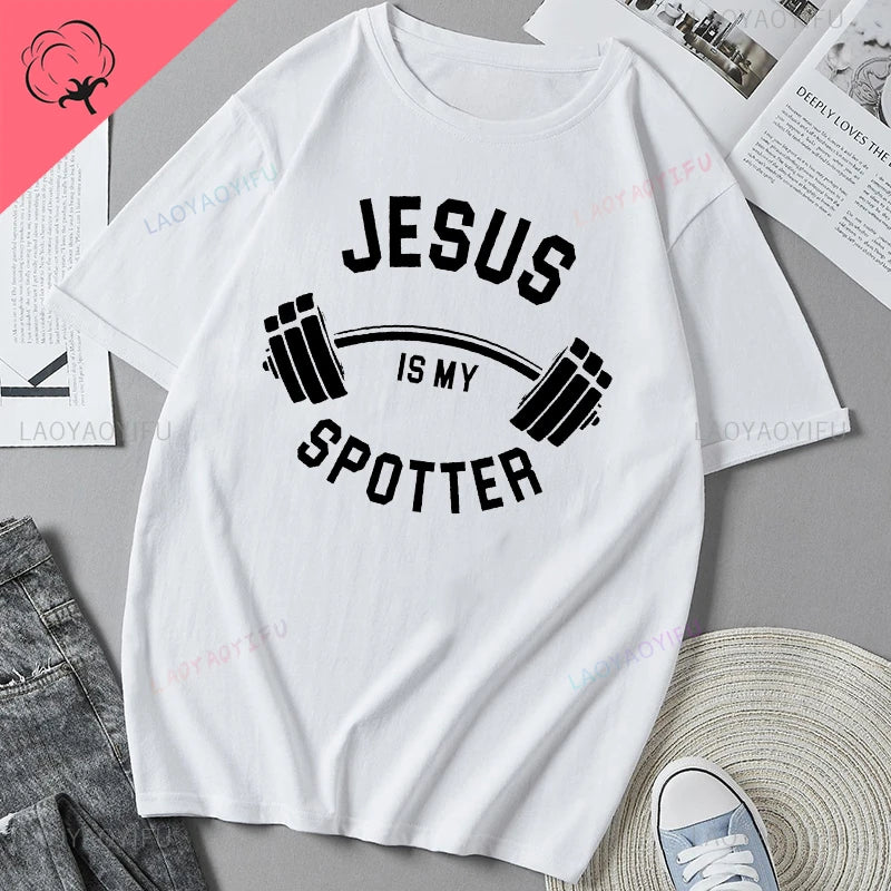 Jesus Vs Satan in A Boxing Match Funny Cotton Men's Clothing Not Today Satan John 14 6 Christian Unisex Street Trend Tshirt