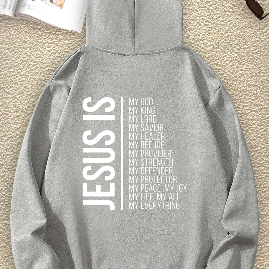 JESUS Fashion Interesting Letter Graphic Print Sweatshirt Print Pullover Hoodie For Women Casual Fashion Casual HipHop Harajuku