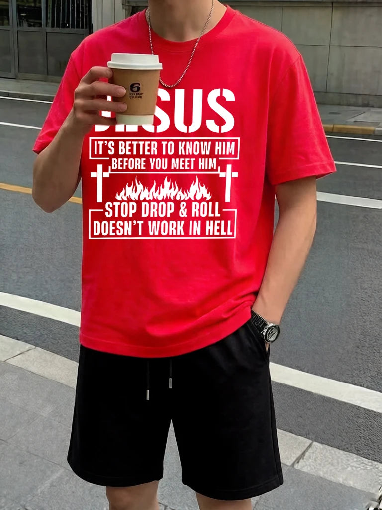 You Need To Understand Jesus Prints Beach Breathable Pants Man'S Sets Summer Simple Sport Clothes Cotton Commute O-Neck T-Shirt