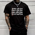 God Amen Print T-shirt for Man High Quality Pure Cotton Short Sleeve Top Spring Summer Male Daily Casual Fashion Cool Tees