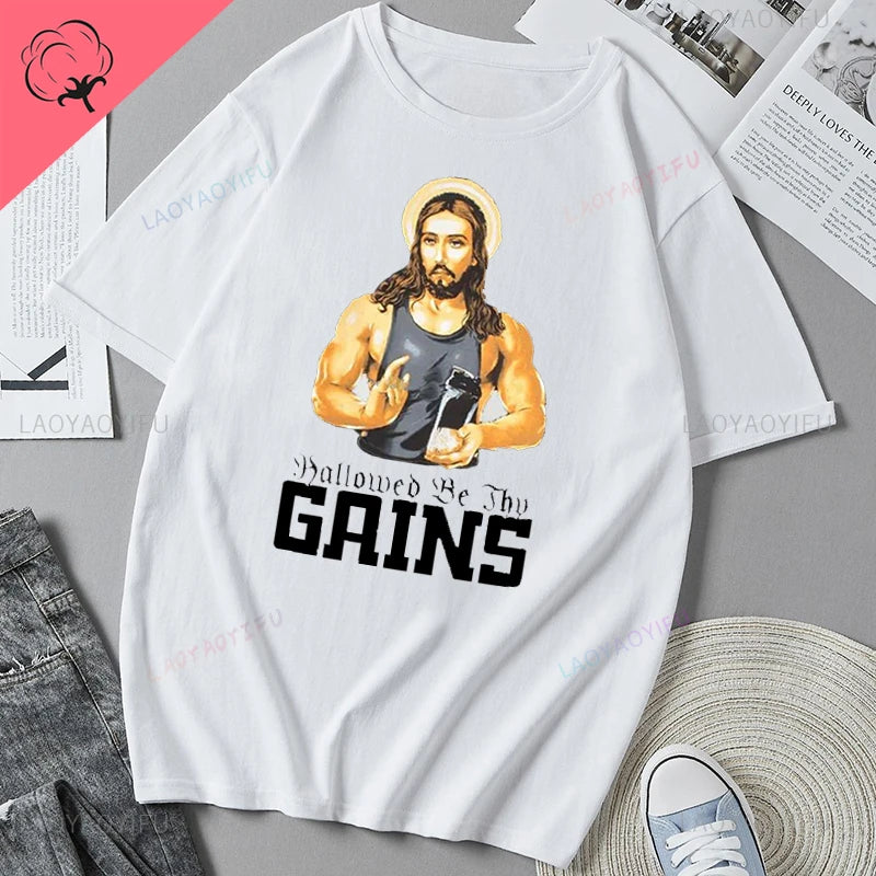 Jesus Vs Satan in A Boxing Match Funny Cotton Men's Clothing Not Today Satan John 14 6 Christian Unisex Street Trend Tshirt