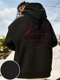 Men's Christian Faith Hoodie Printed with "God Is Still Writing Your Story" Jumper Loose Casual Long Sleeves for Fall