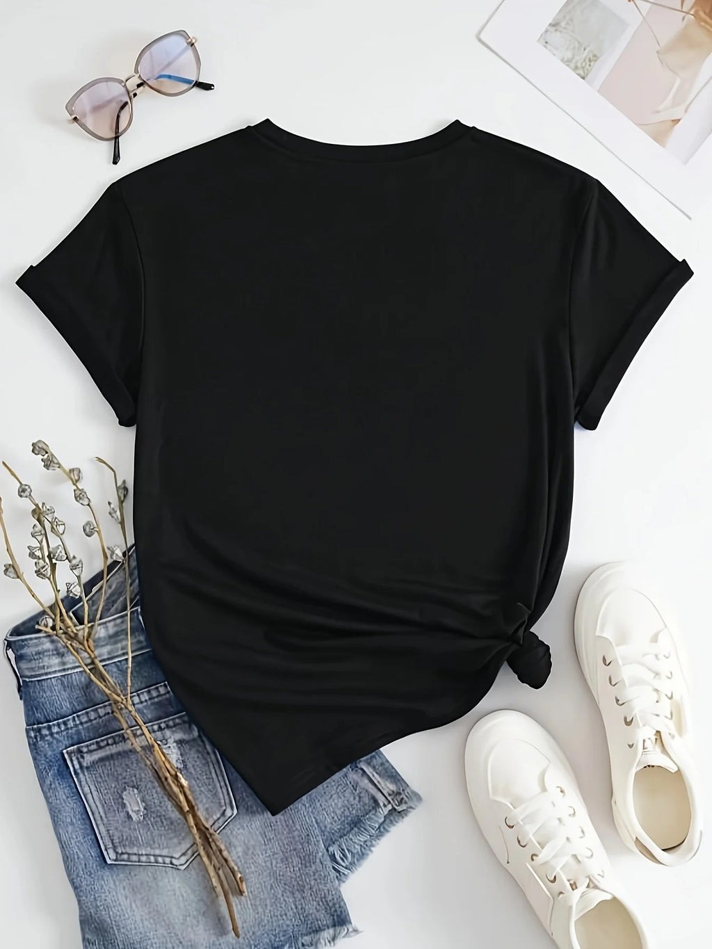 Women's summer GOD GOD ME letter print oversized loose casual round neck short sleeved T-shirt top
