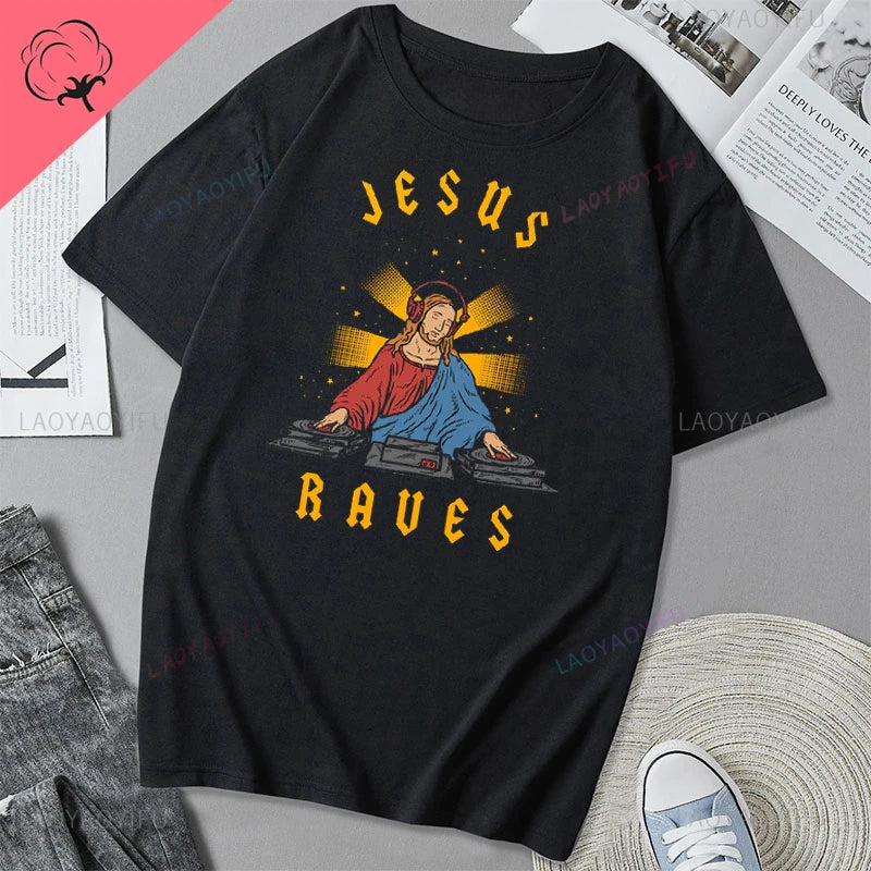 Jesus Vs Satan in A Boxing Match Funny Cotton Men's Clothing Not Today Satan John 14 6 Christian Unisex Street Trend Tshirt