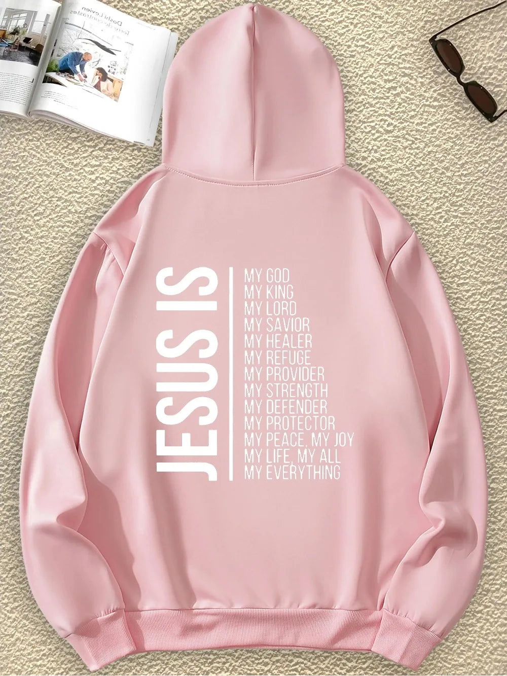 JESUS Fashion Interesting Letter Graphic Print Sweatshirt Print Pullover Hoodie For Women Casual Fashion Casual HipHop Harajuku