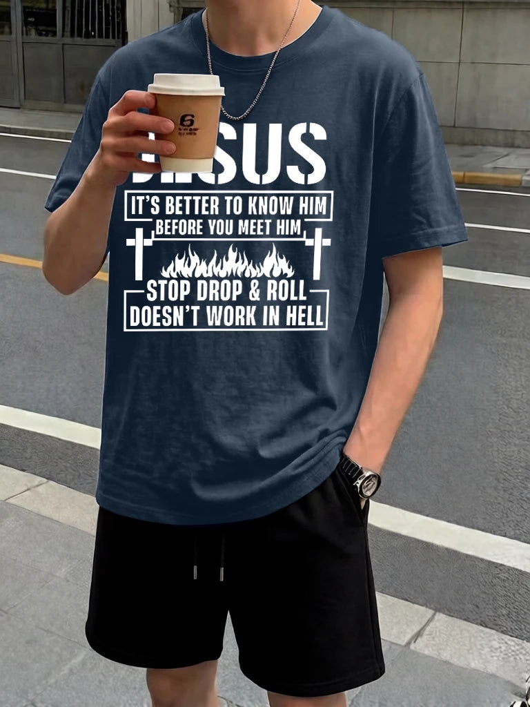 You Need To Understand Jesus Prints Beach Breathable Pants Man'S Sets Summer Simple Sport Clothes Cotton Commute O-Neck T-Shirt