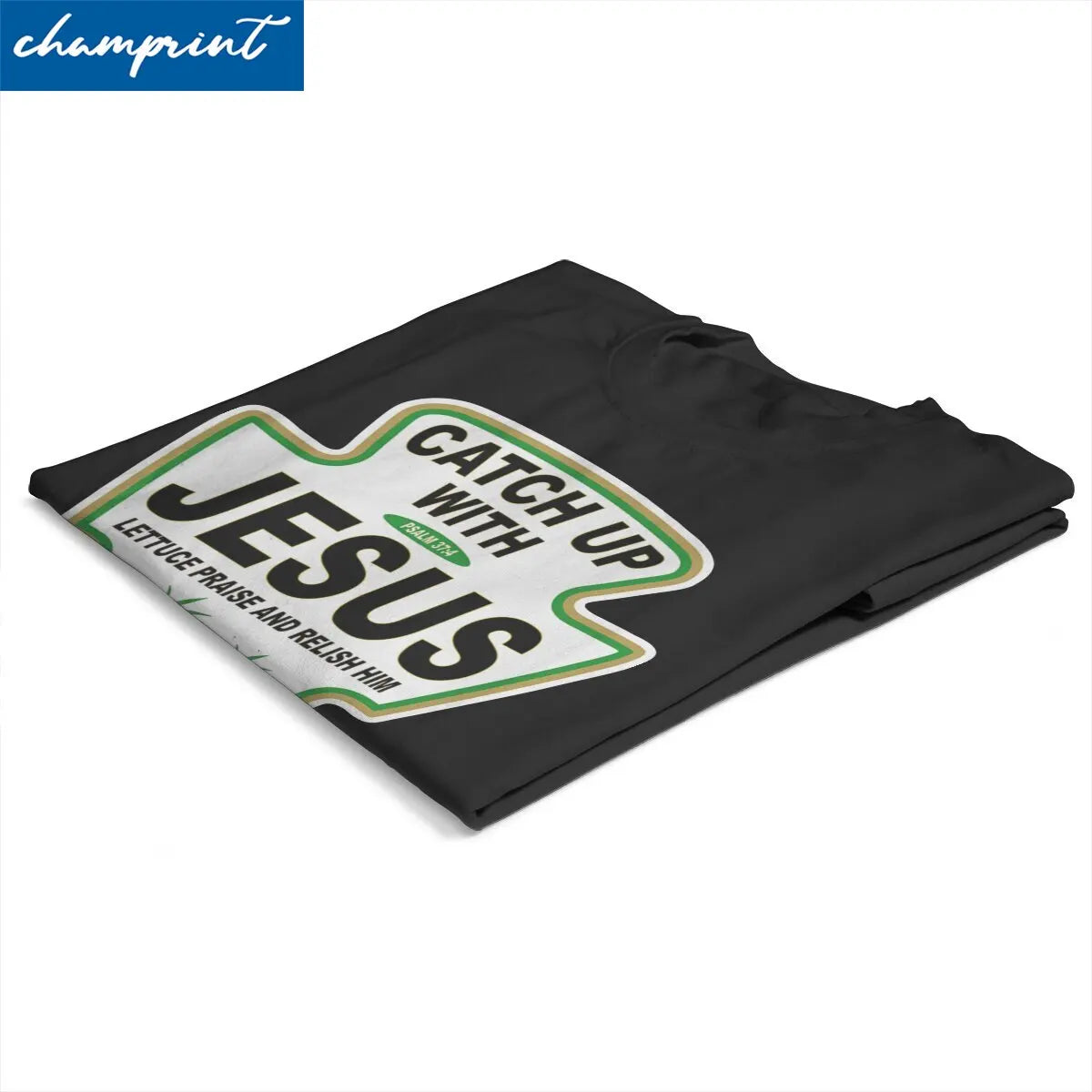 Christian Catch Up With Jesus Ketchup Men's T Shirt Christ Religion Casual Tee Shirt T-Shirts 100% Cotton Printed Tops
