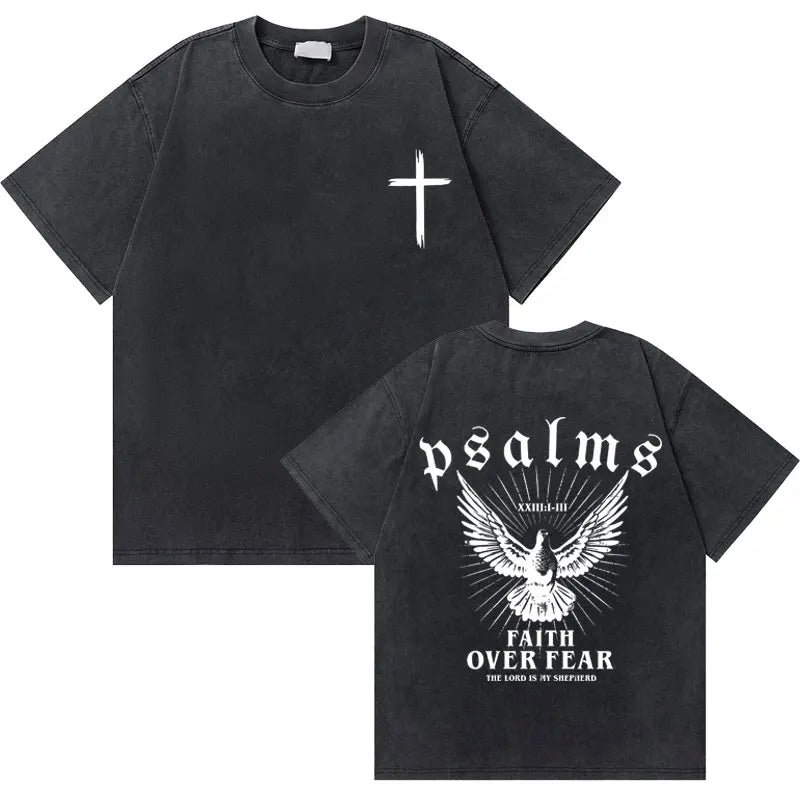 Water Wash Retro Christian Jesus Good News God Love You Bible Scripture Graphic T-Shirt Men's Women's Fashion Casual T-Shirt