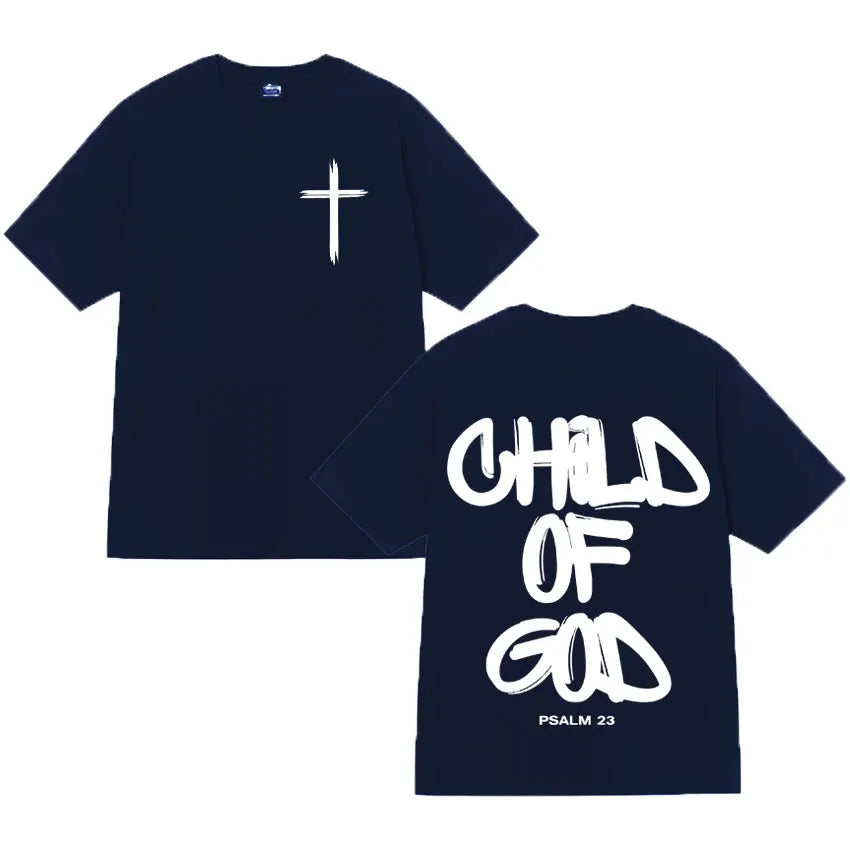 Food of God Bible Christian Jesus Pattern Printed T-shirt Men's Cotton Loose Casual High Quality Street Wear