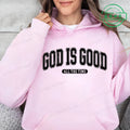Retro Christian Sweatshirt,God Is Good All The Time Hoodies,Christian Christmas Sportwear,Faith Fleeece Sweatshirt for Women Top
