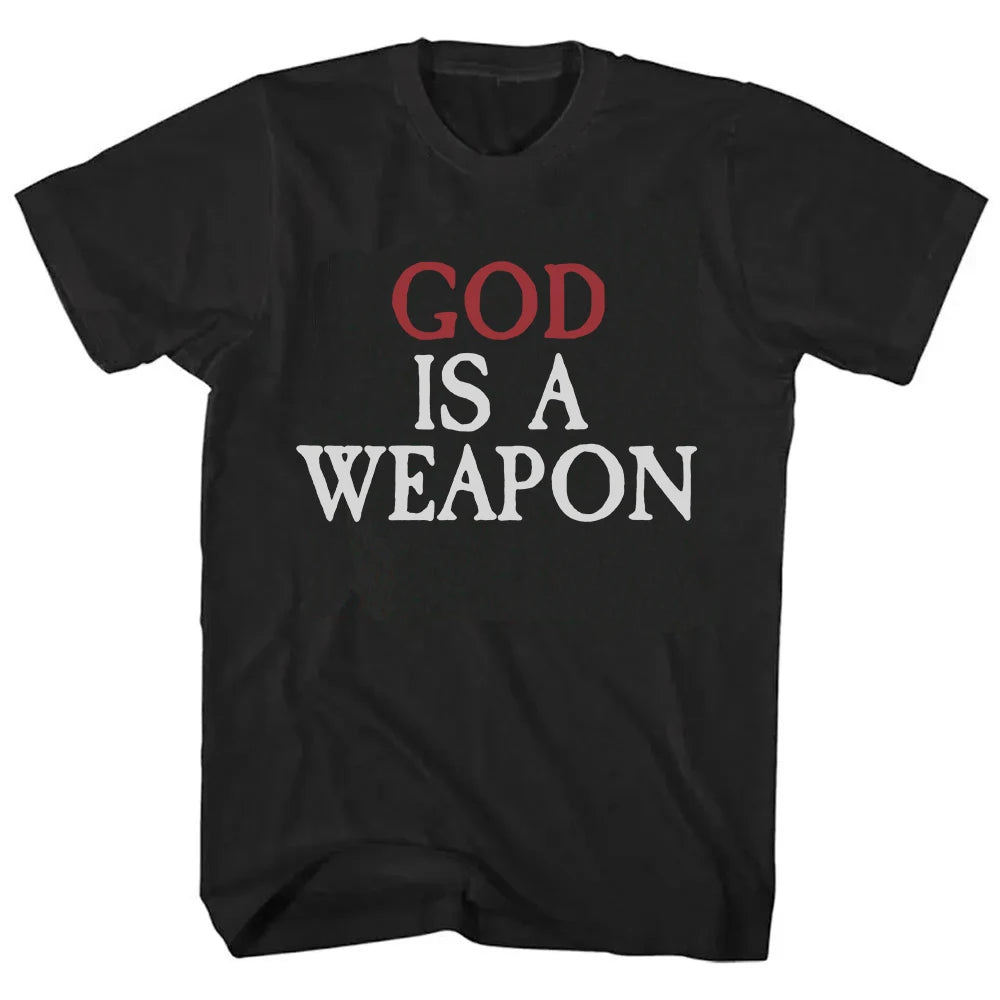 God Is A Weapon Single Tee Falling in Reverse Band Graphic T-shirt Summer Cotton Hip Hop Streetwear Unisex Men Clothing Top