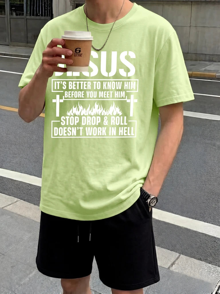 You Need To Understand Jesus Prints Beach Breathable Pants Man'S Sets Summer Simple Sport Clothes Cotton Commute O-Neck T-Shirt