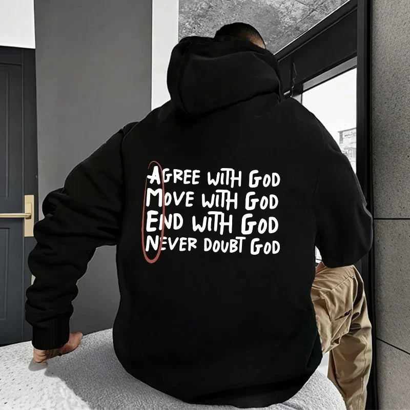 The best-selling Christian God print hoodie is a high-quality, casual and fashionable hoodie for men, a street Harajuku top