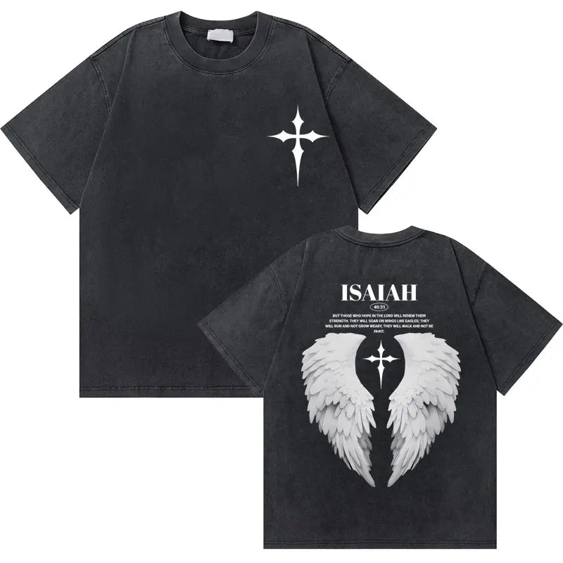 Water Wash Retro Christian Jesus Good News God Love You Bible Scripture Graphic T-Shirt Men's Women's Fashion Casual T-Shirt