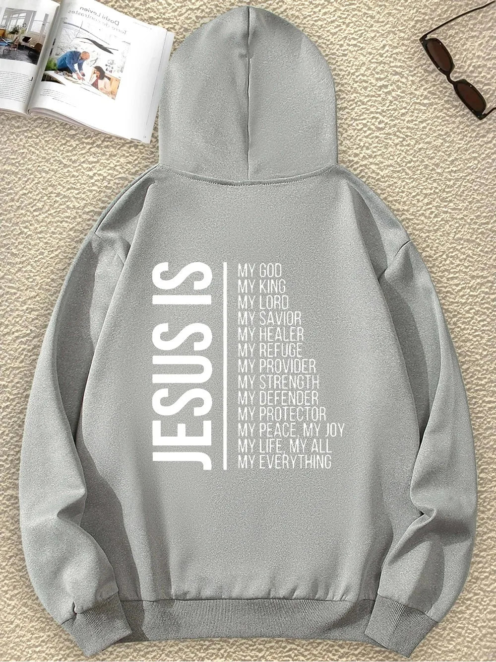 JESUS Fashion Interesting Letter Graphic Print Sweatshirt Print Pullover Hoodie For Women Casual Fashion Casual HipHop Harajuku