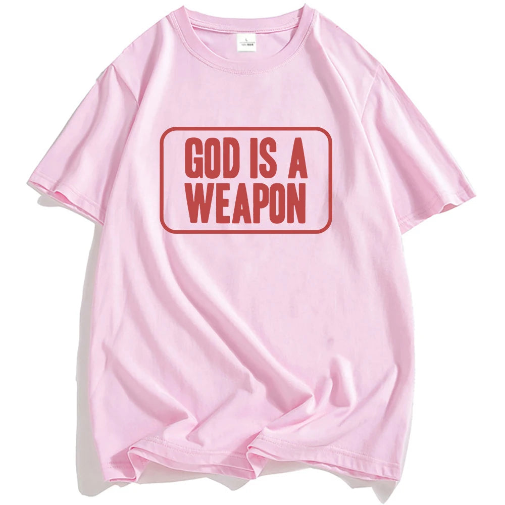 God Is A Weapon Tee Falling in Reverse Rock Band T-shirt Cotton Summer Short Sleeve Unisex Streetwear Hip Hop Grunge Men T Shirt