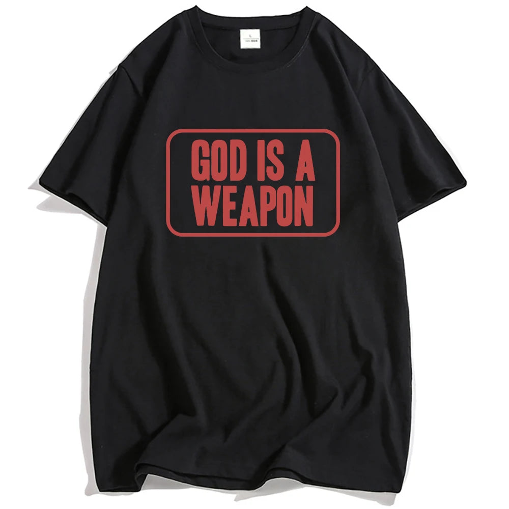 God Is A Weapon Tee Falling in Reverse Rock Band T-shirt Cotton Summer Short Sleeve Unisex Streetwear Hip Hop Grunge Men T Shirt
