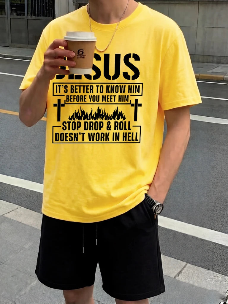 You Need To Understand Jesus Prints Beach Breathable Pants Man'S Sets Summer Simple Sport Clothes Cotton Commute O-Neck T-Shirt