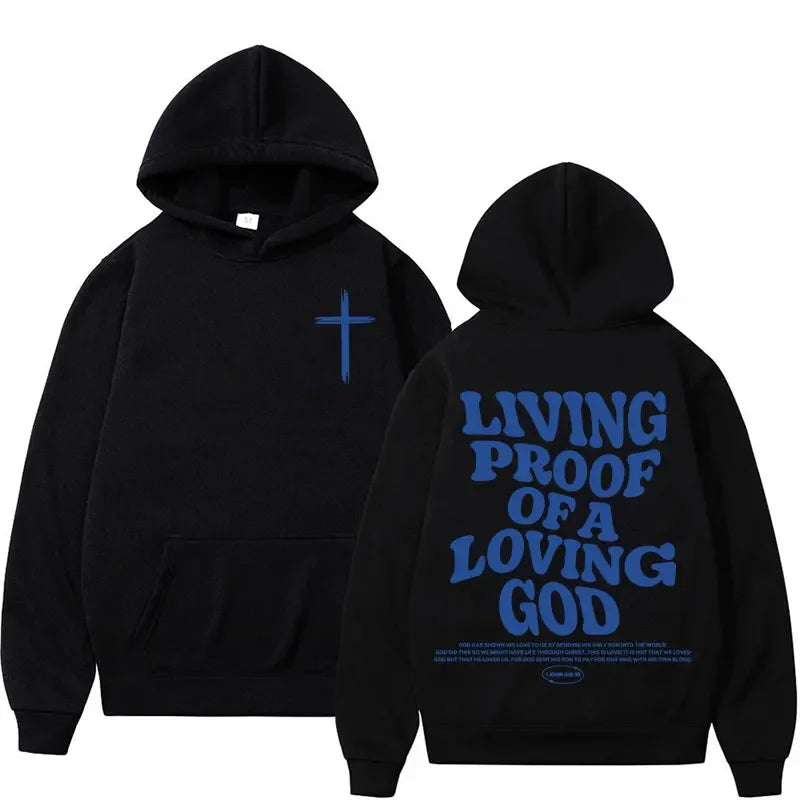 Harajuku Aesthetic Christian Jesus Church Hoodie Bible Verse God Loves You Hooded Men's Women Vintage Sweatshirts Streetwear Y2K
