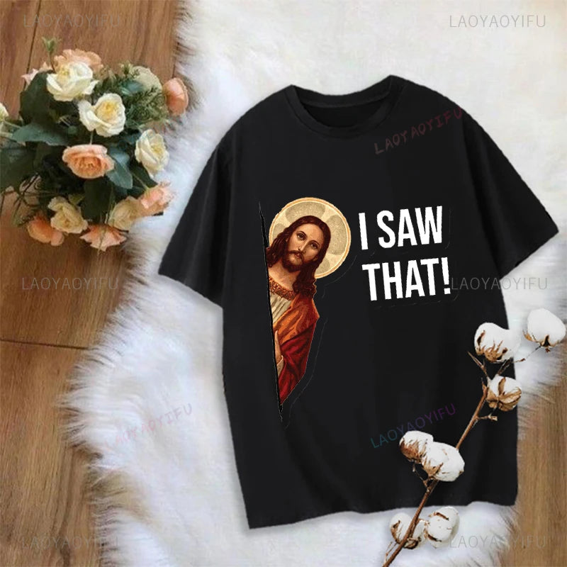 Jesus Vs Satan in A Boxing Match Funny Cotton Men's Clothing Not Today Satan John 14 6 Christian Unisex Street Trend Tshirt