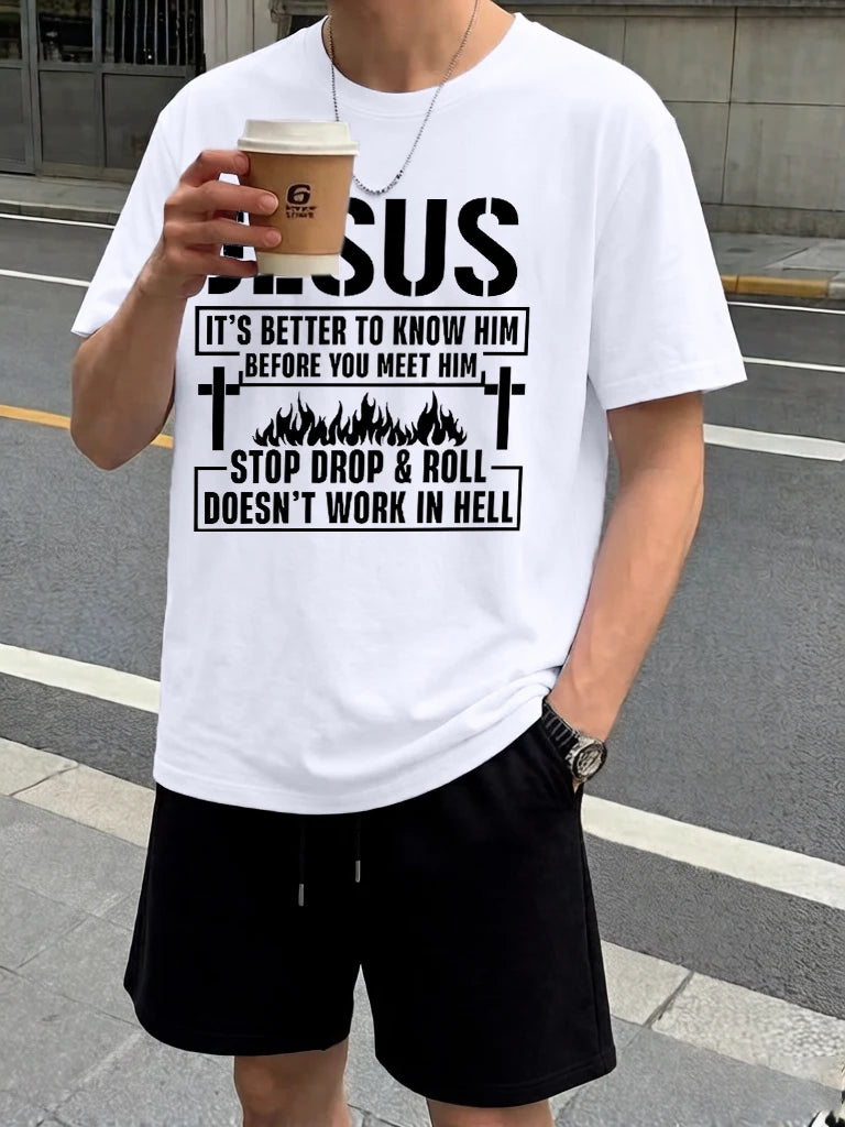You Need To Understand Jesus Prints Beach Breathable Pants Man'S Sets Summer Simple Sport Clothes Cotton Commute O-Neck T-Shirt